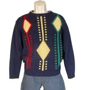 Vintage 60's Austin Hill 100% Shetland Cozy Wool Crew Neck Men's Sweater Medium